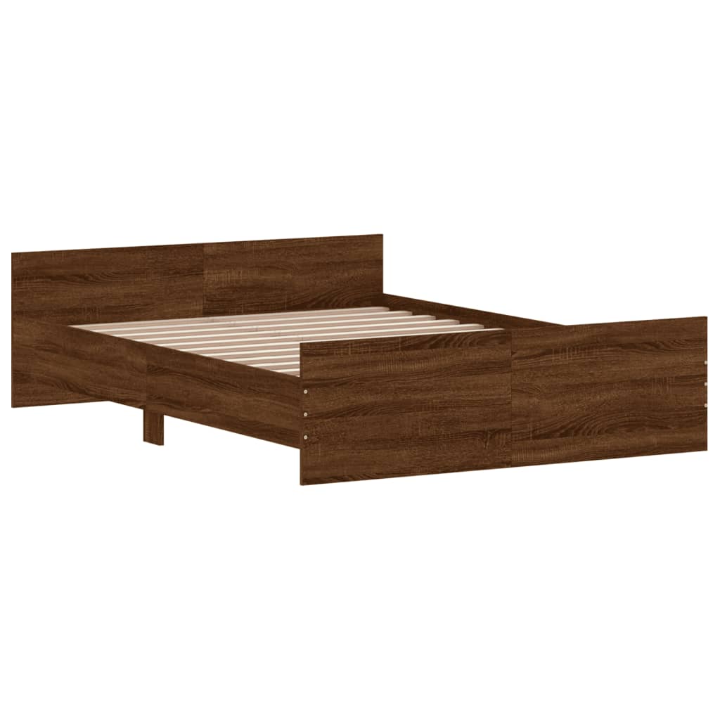 Cadre de lit sans matelas chêne marron 140x190 cm