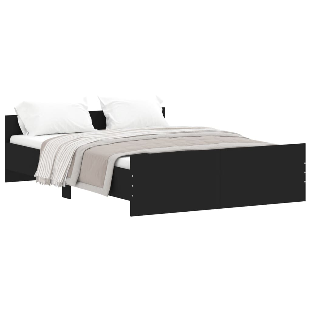 Cadre de lit sans matelas noir 135x190 cm