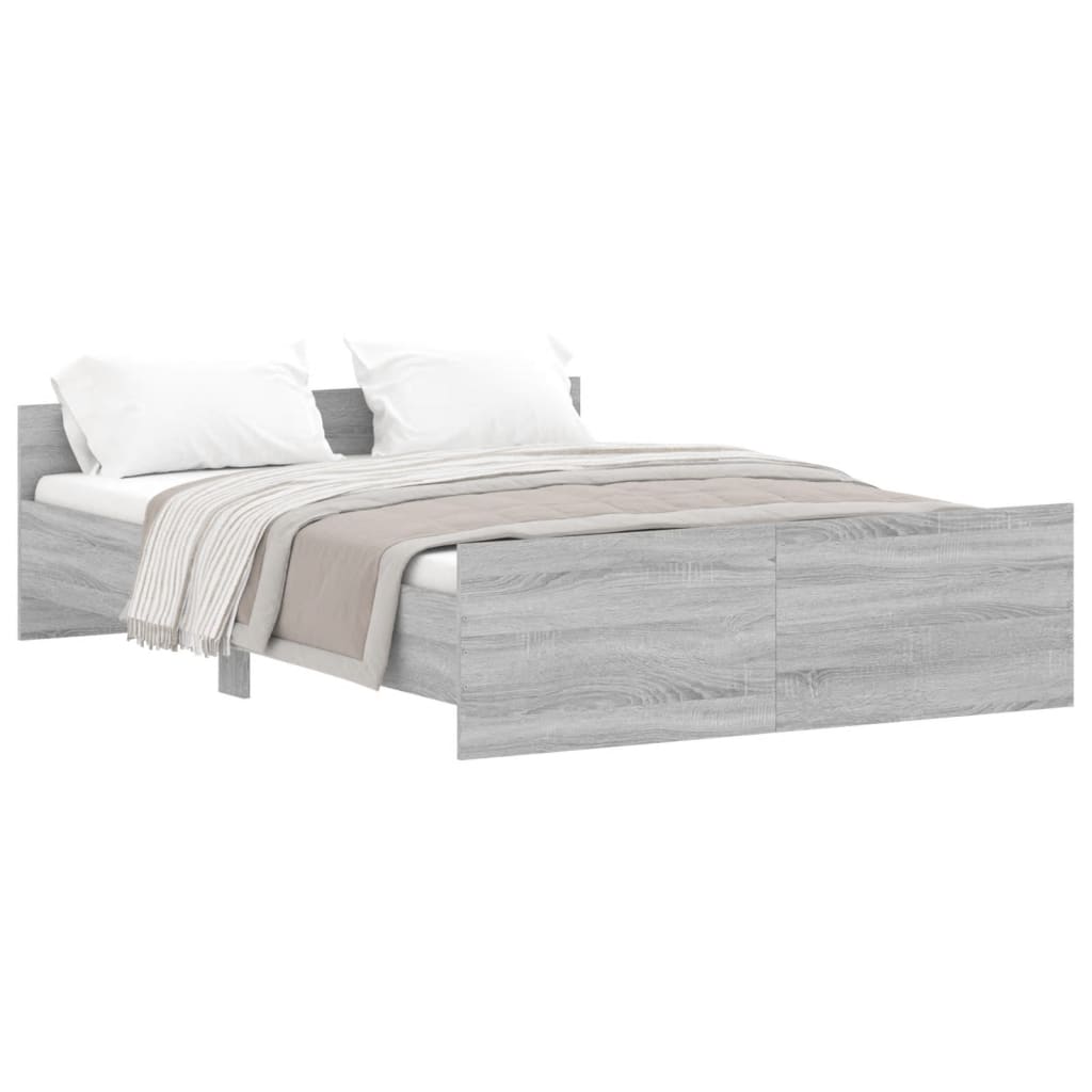 Cadre de lit sans matelas sonoma gris 135x190 cm