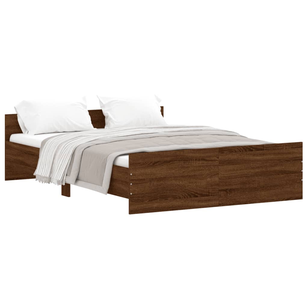 Cadre de lit sans matelas chêne marron 135x190 cm