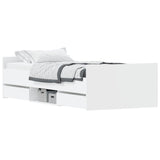 Cadre de lit sans matelas blanc 100x200 cm