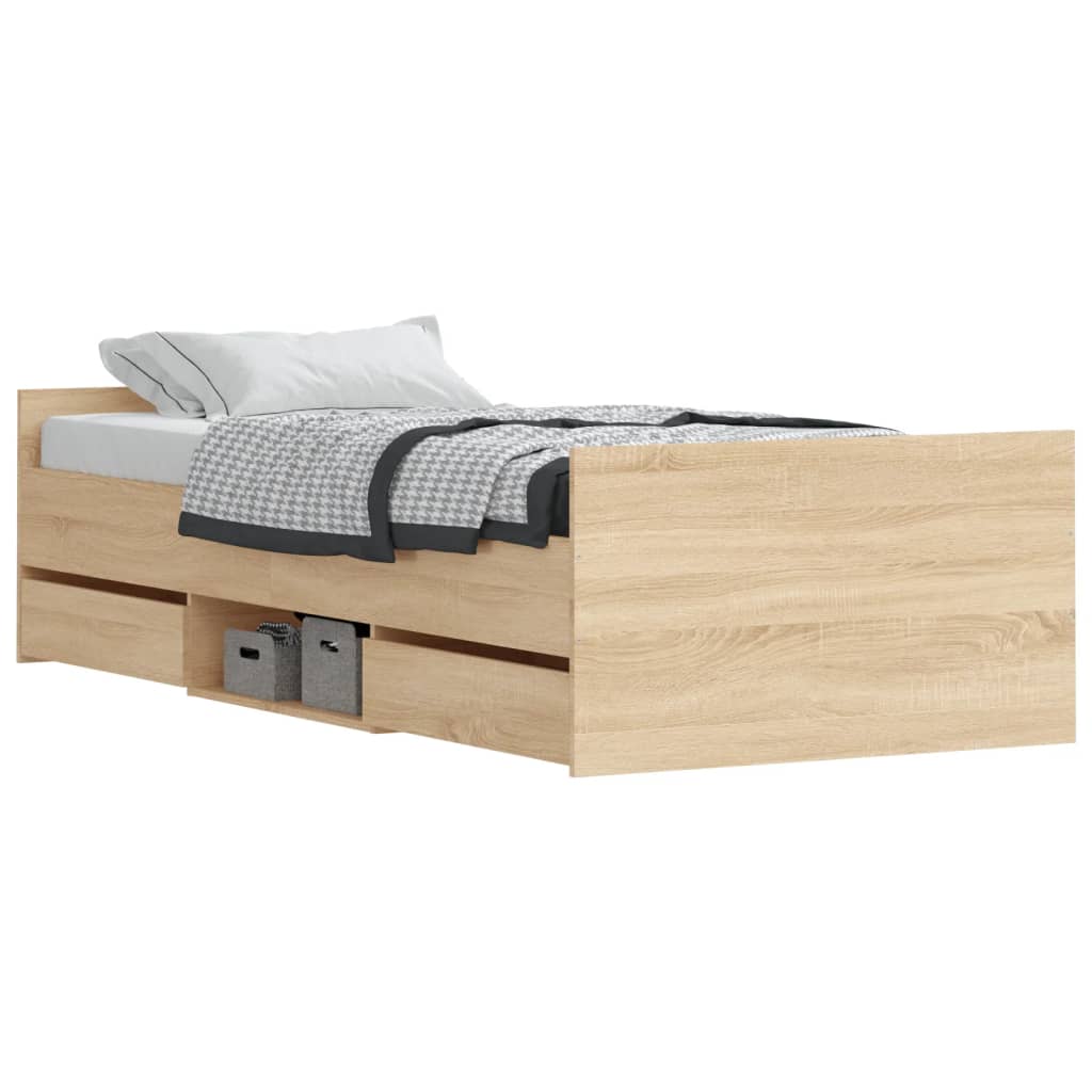 Bed frame without mattress sonoma oak 100x200 cm