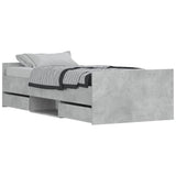 Cadre de lit sans matelas gris béton 100x200 cm