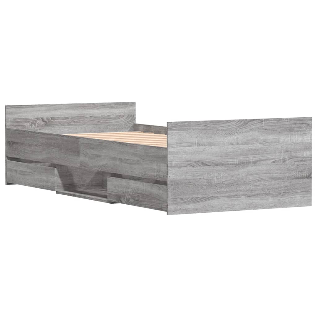 Cadre de lit sans matelas sonoma gris 100x200 cm