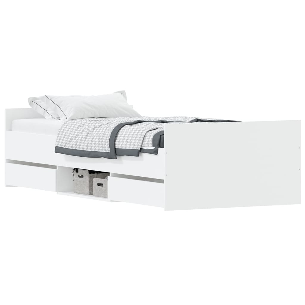 Cadre de lit sans matelas blanc 90x200 cm