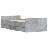 Cadre de lit sans matelas gris béton 90x200 cm