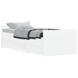 Cadre de lit sans matelas blanc 75x190 cm