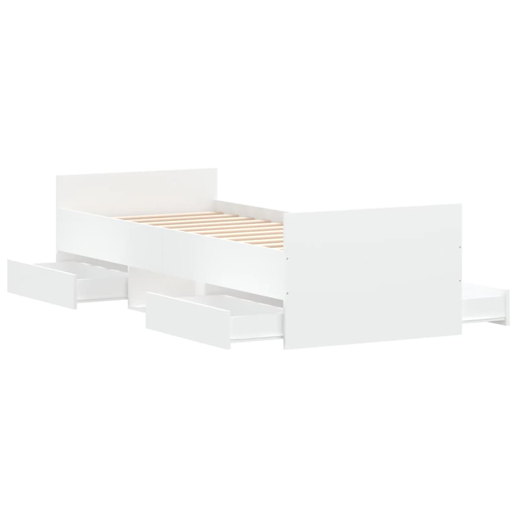 Cadre de lit sans matelas blanc 75x190 cm