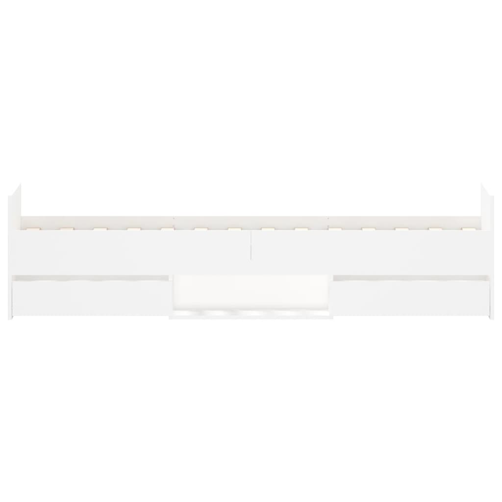 Cadre de lit sans matelas blanc 75x190 cm