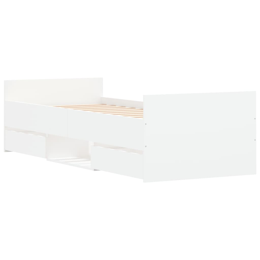 Cadre de lit sans matelas blanc 75x190 cm