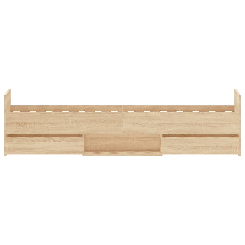 Bed frame without mattress sonoma oak 75x190 cm