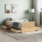 Bed frame without mattress sonoma oak 75x190 cm