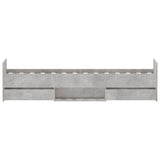 Cadre de lit sans matelas gris béton 75x190 cm