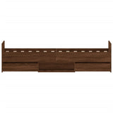 Bed frame without mattress brown oak 75x190 cm