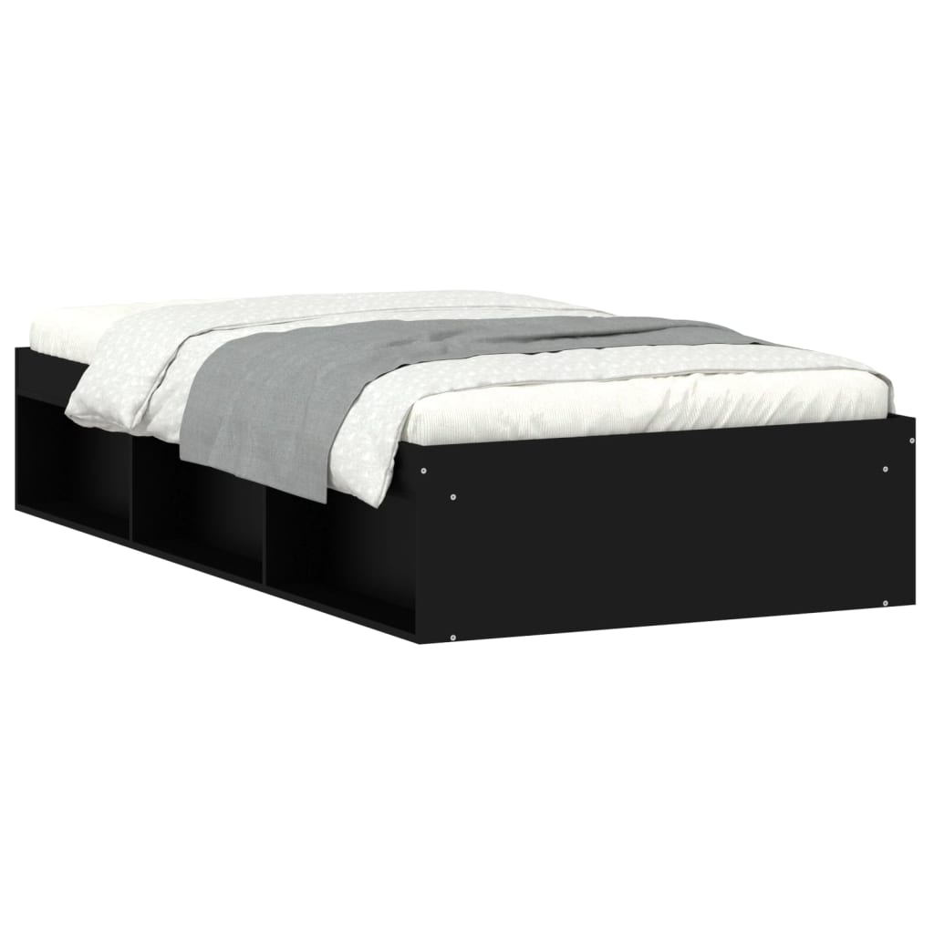 Cadre de lit sans matelas noir 90x200 cm