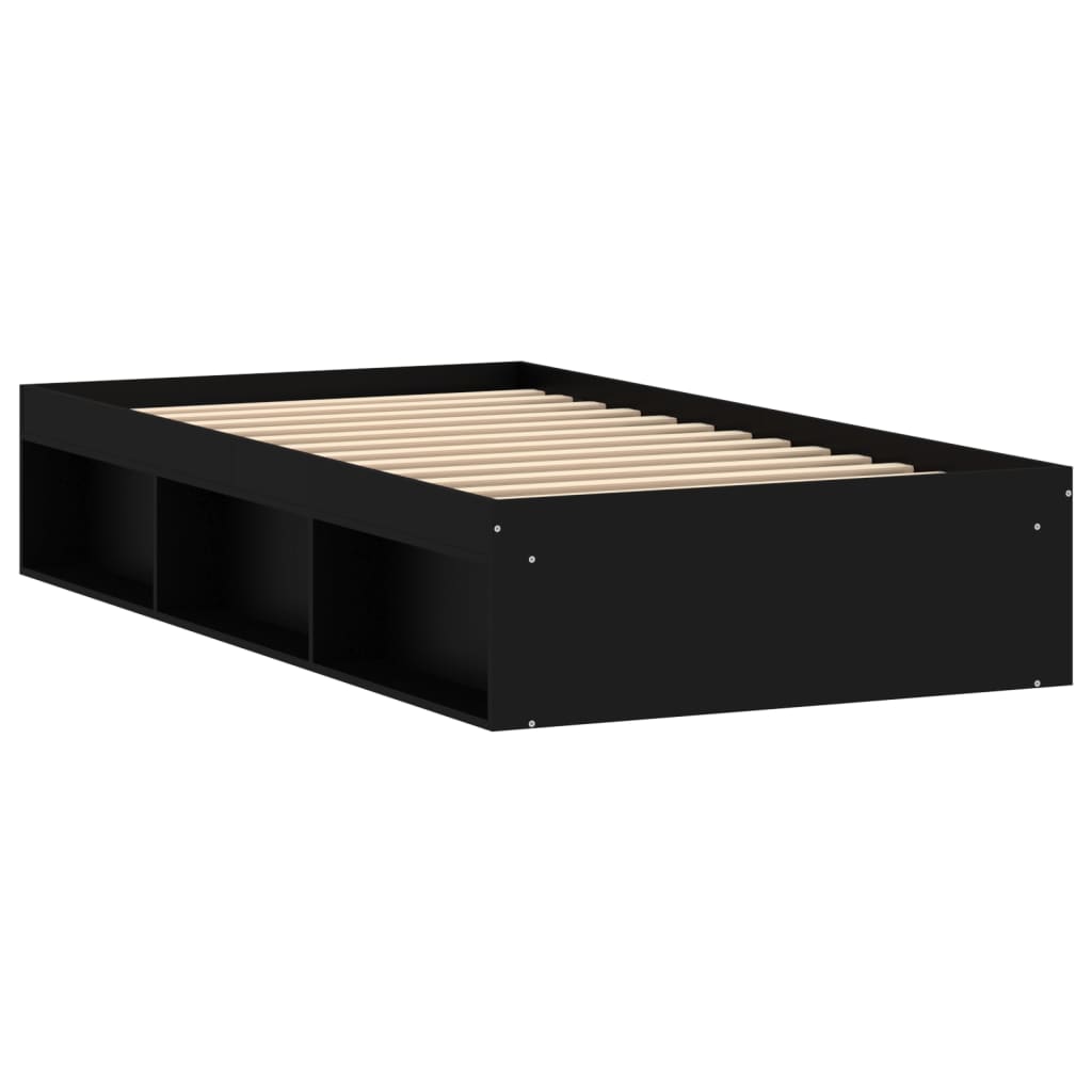 Cadre de lit sans matelas noir 90x200 cm