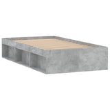 Cadre de lit sans matelas gris béton 90x200 cm