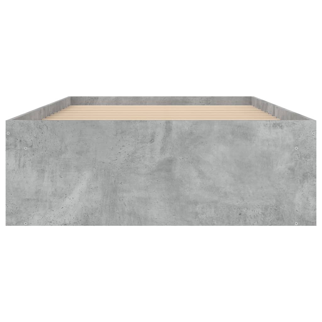 Cadre de lit sans matelas gris béton 90x200 cm