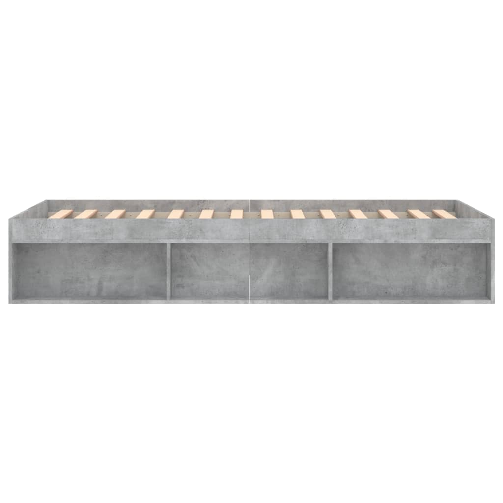 Cadre de lit sans matelas gris béton 90x200 cm