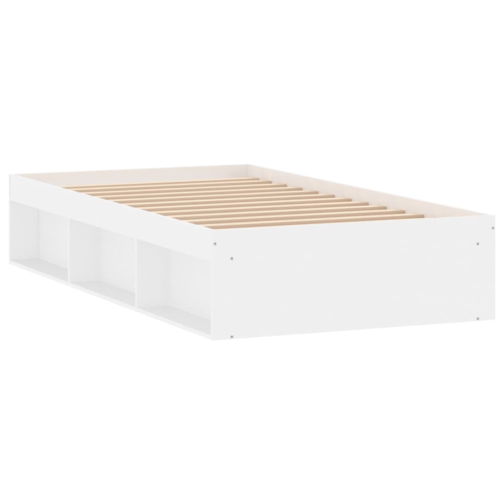 Cadre de lit sans matelas blanc 100x200 cm