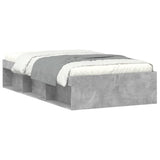 Cadre de lit sans matelas gris béton 100x200 cm