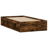 Cadre de lit sans matelas chêne fumé 100x200 cm