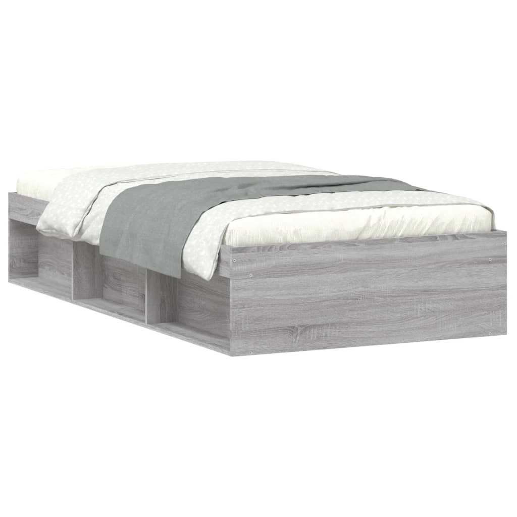 Cadre de lit sans matelas sonoma gris 100x200 cm