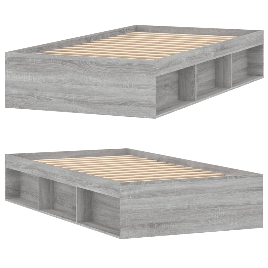 Cadre de lit sans matelas sonoma gris 100x200 cm