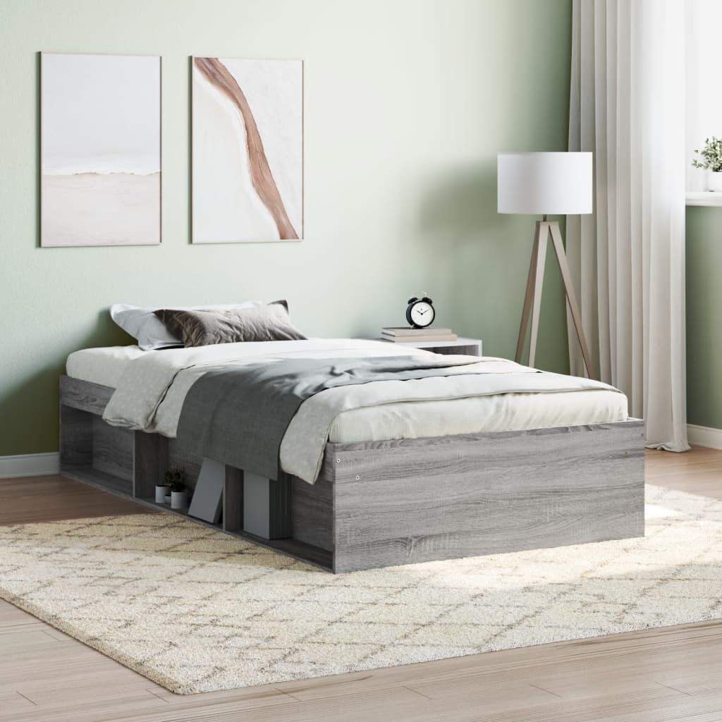 Cadre de lit sans matelas sonoma gris 100x200 cm