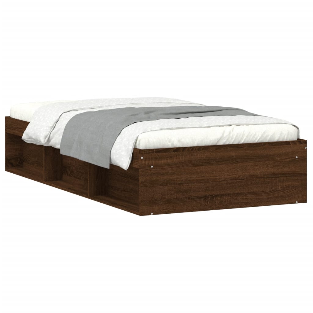 Cadre de lit sans matelas chêne marron 100x200 cm