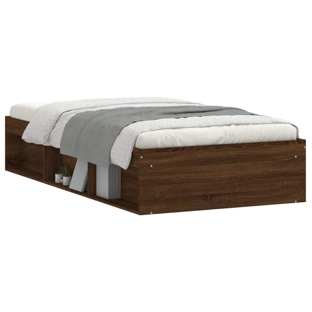 Cadre de lit sans matelas chêne marron 100x200 cm