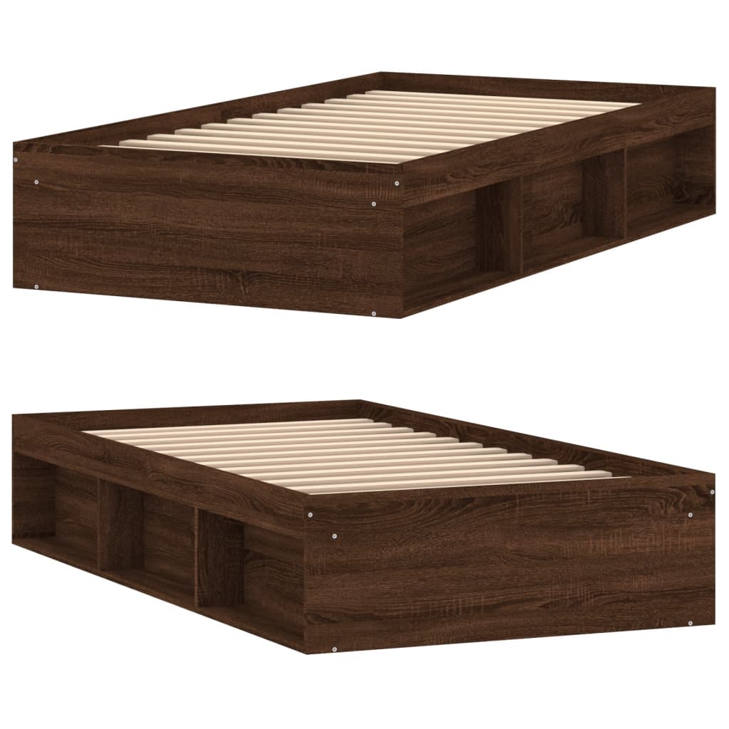 Cadre de lit sans matelas chêne marron 100x200 cm