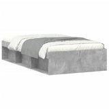 Cadre de lit sans matelas gris béton 90x190 cm