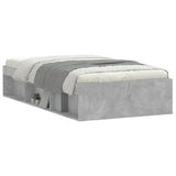 Cadre de lit sans matelas gris béton 90x190 cm