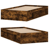 Cadre de lit sans matelas chêne fumé 90x190 cm