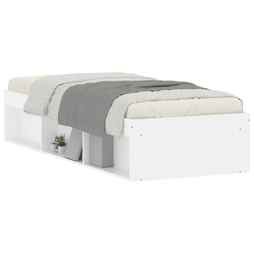 Cadre de lit sans matelas blanc 75x190 cm