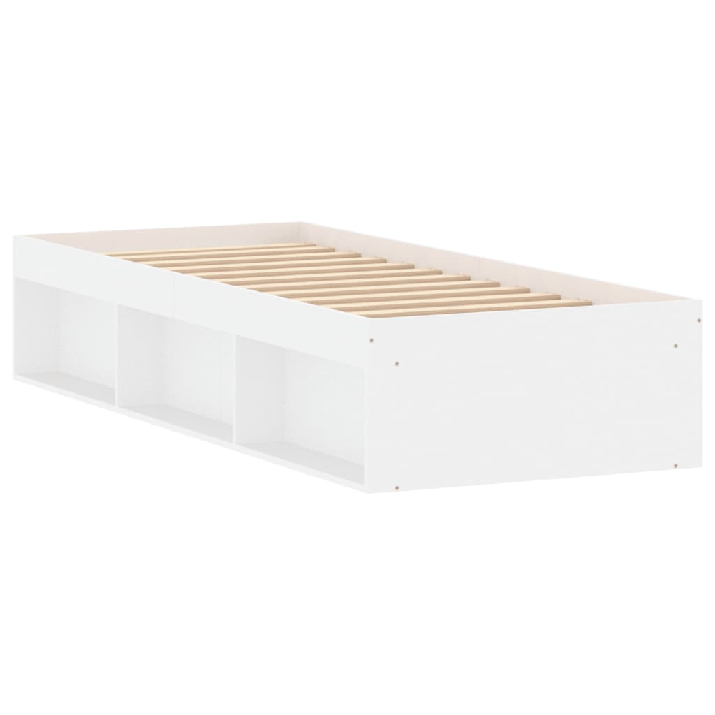 Cadre de lit sans matelas blanc 75x190 cm