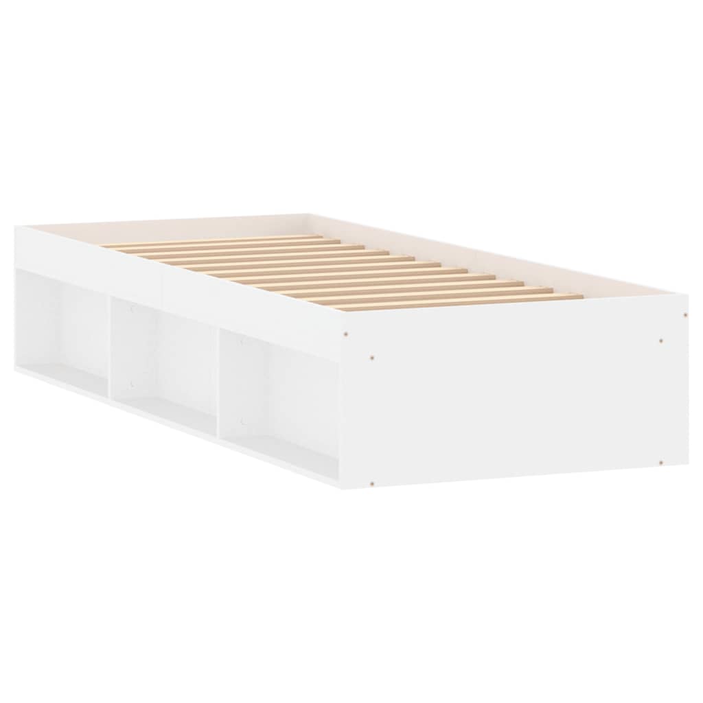 Cadre de lit sans matelas blanc 75x190 cm