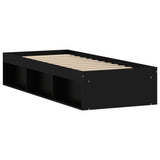 Cadre de lit sans matelas noir 75x190 cm