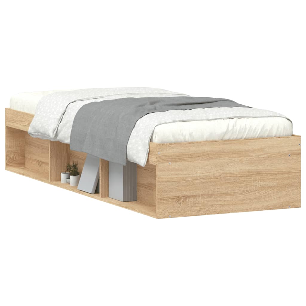 Bed frame without mattress sonoma oak 75x190 cm