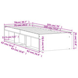 Bed frame without mattress sonoma oak 75x190 cm