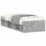 Cadre de lit sans matelas gris béton 75x190 cm