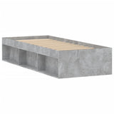 Cadre de lit sans matelas gris béton 75x190 cm