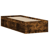 Cadre de lit sans matelas chêne fumé 75x190 cm