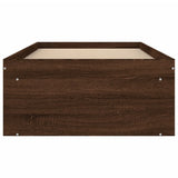 Bed frame without mattress brown oak 75x190 cm