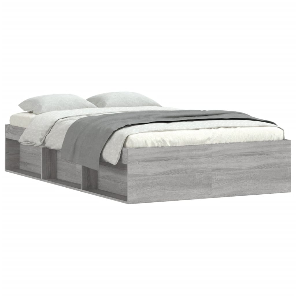 Cadre de lit sans matelas sonoma gris 120x200 cm