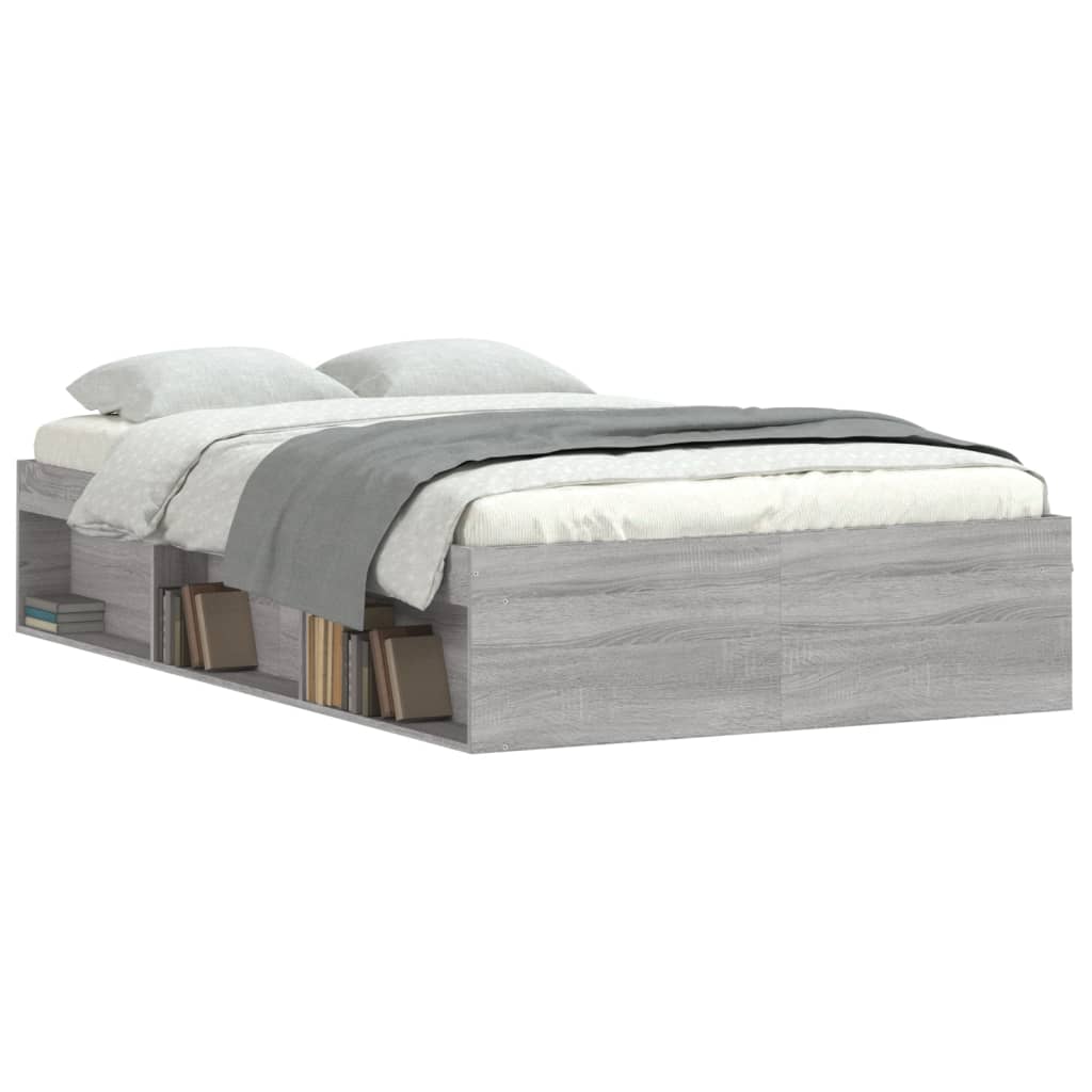 Cadre de lit sans matelas sonoma gris 120x200 cm