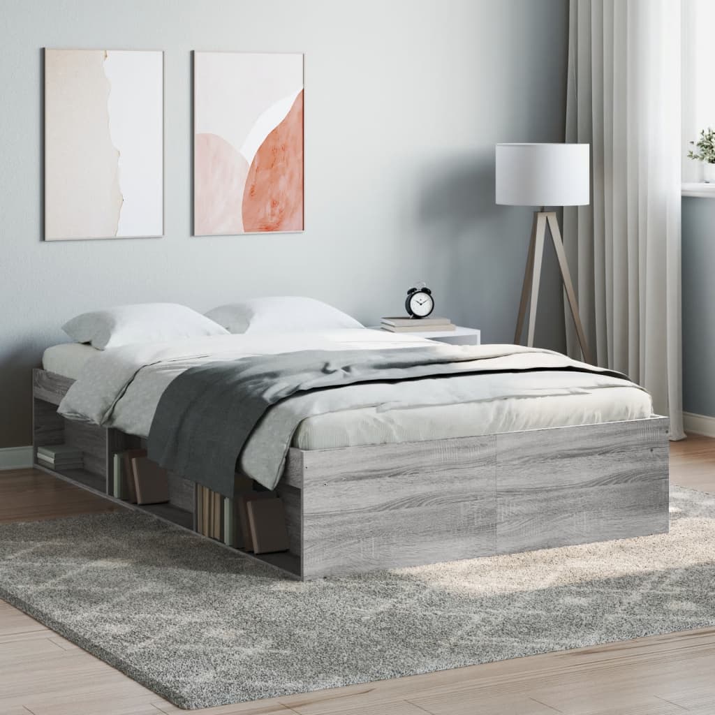 Cadre de lit sans matelas sonoma gris 120x200 cm