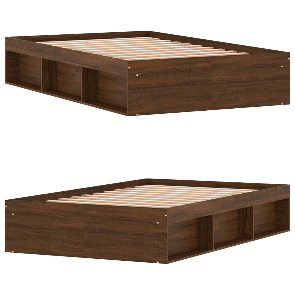 Cadre de lit sans matelas chêne marron 120x200 cm