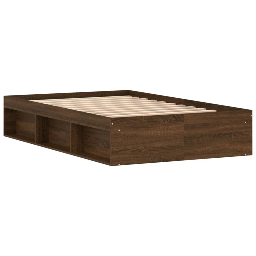 Cadre de lit sans matelas chêne marron 120x200 cm